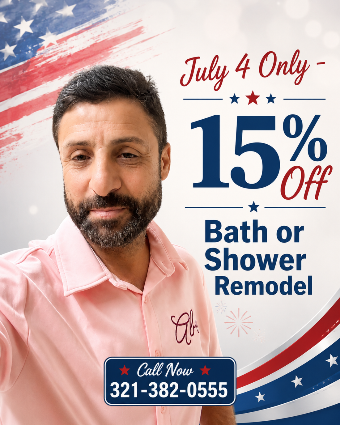July 4th Special: Save 15% on a Bath or Shower Remodel in Palm Bay